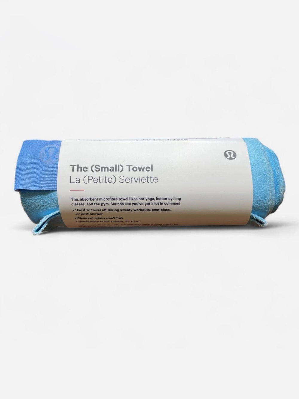 Lululemon Athletica The (Small) Towel, Light Blue for Yoga/Gym 16x26” NEW NWT
